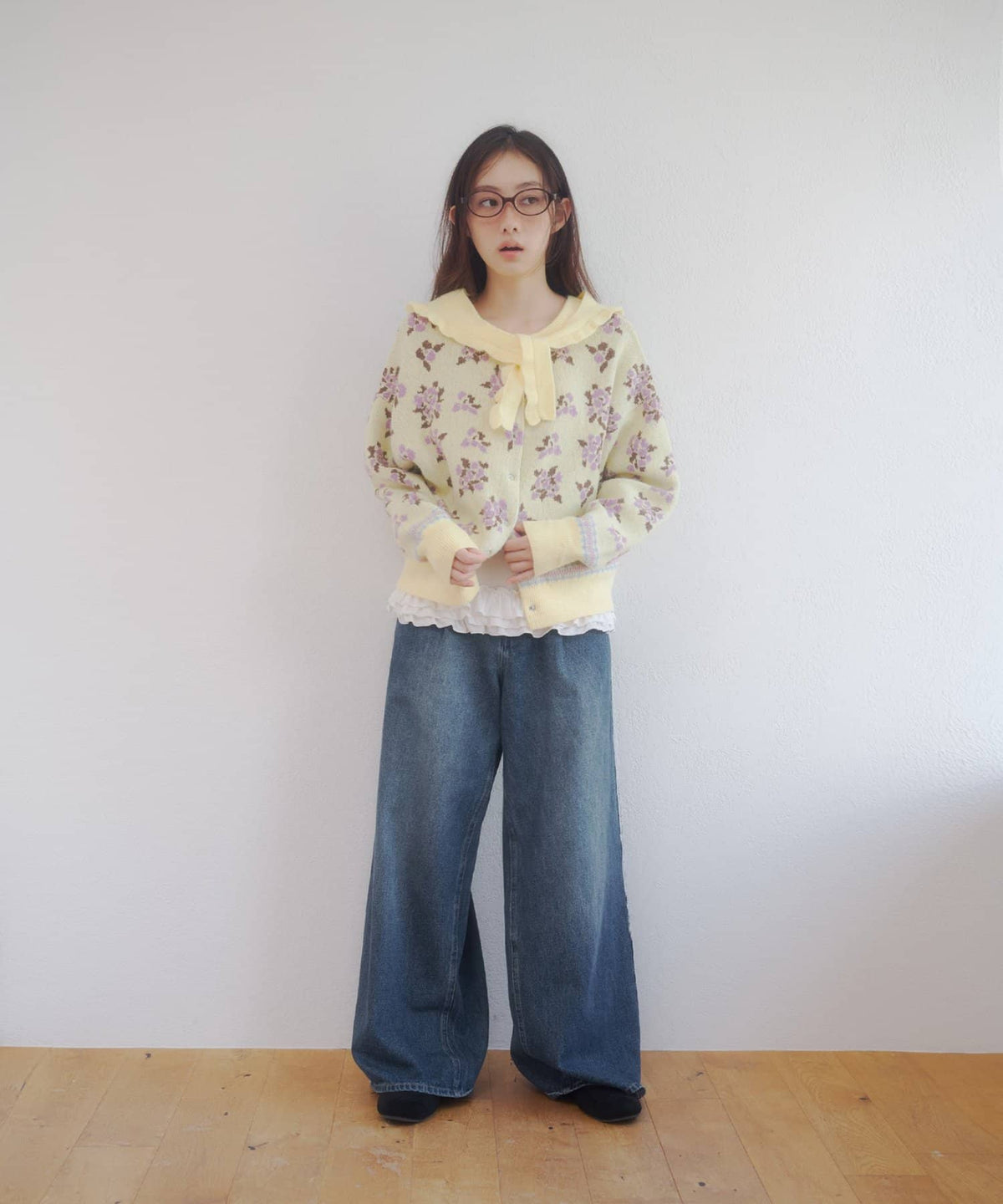 umm. By Discoat Floral cardigan with scarf - Image 13