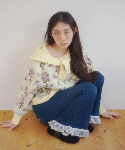 umm. By Discoat Floral cardigan with scarf - Image 15