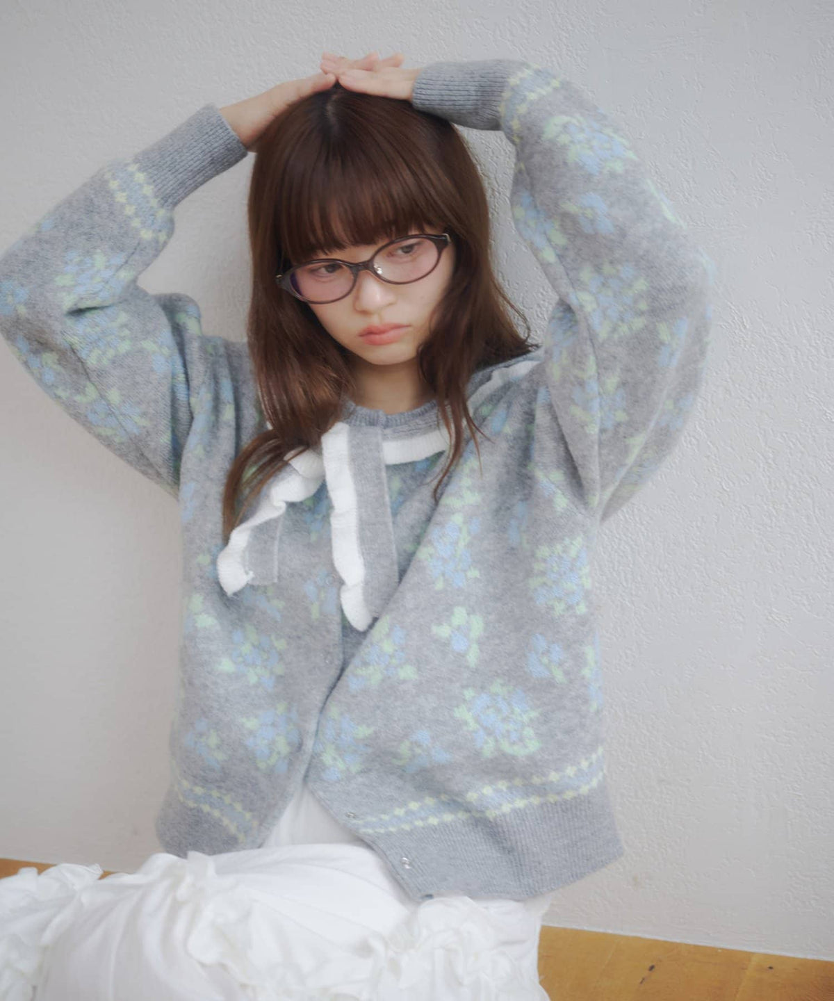 umm. By Discoat Floral cardigan with scarf - Image 17