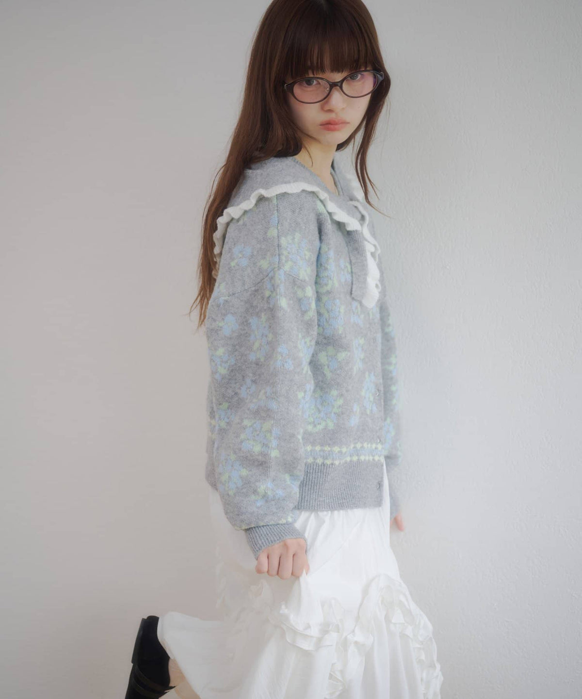 umm. By Discoat Floral cardigan with scarf - Image 18