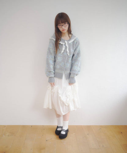 umm. By Discoat Floral cardigan with scarf - Image 19