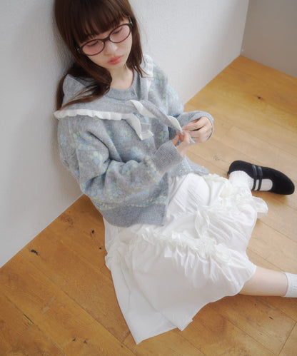 umm. By Discoat Floral cardigan with scarf - Image 23