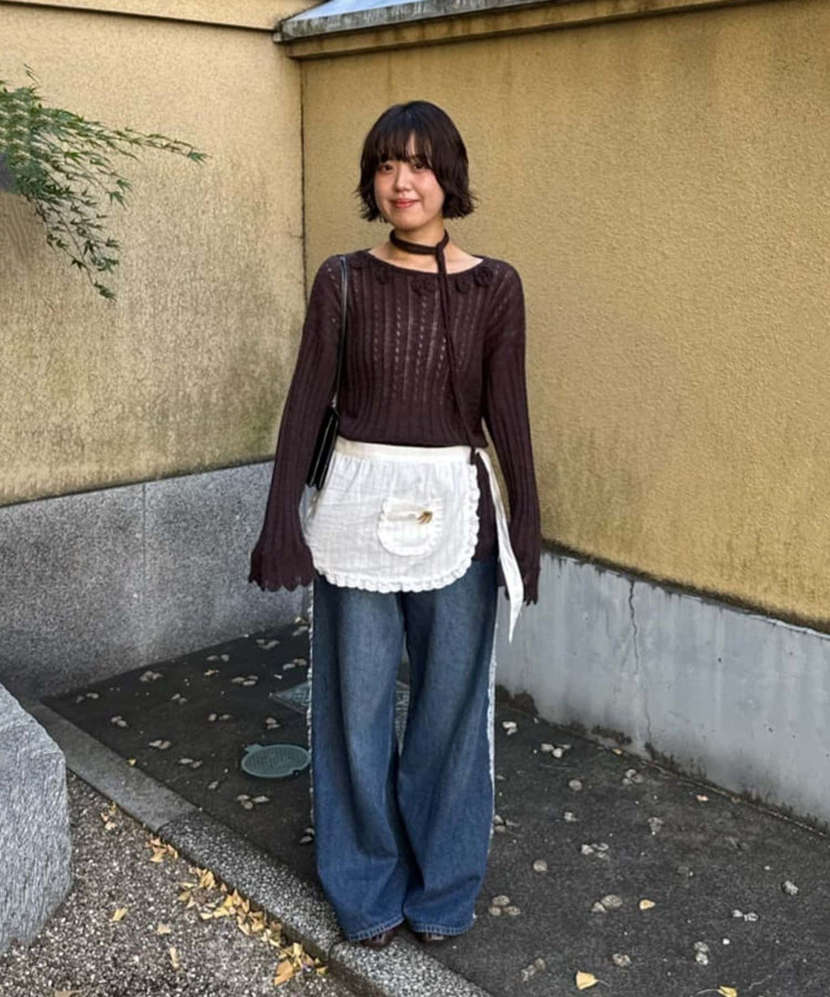 umm. By Discoat Flower motif mohair-like loose knit - Image 30
