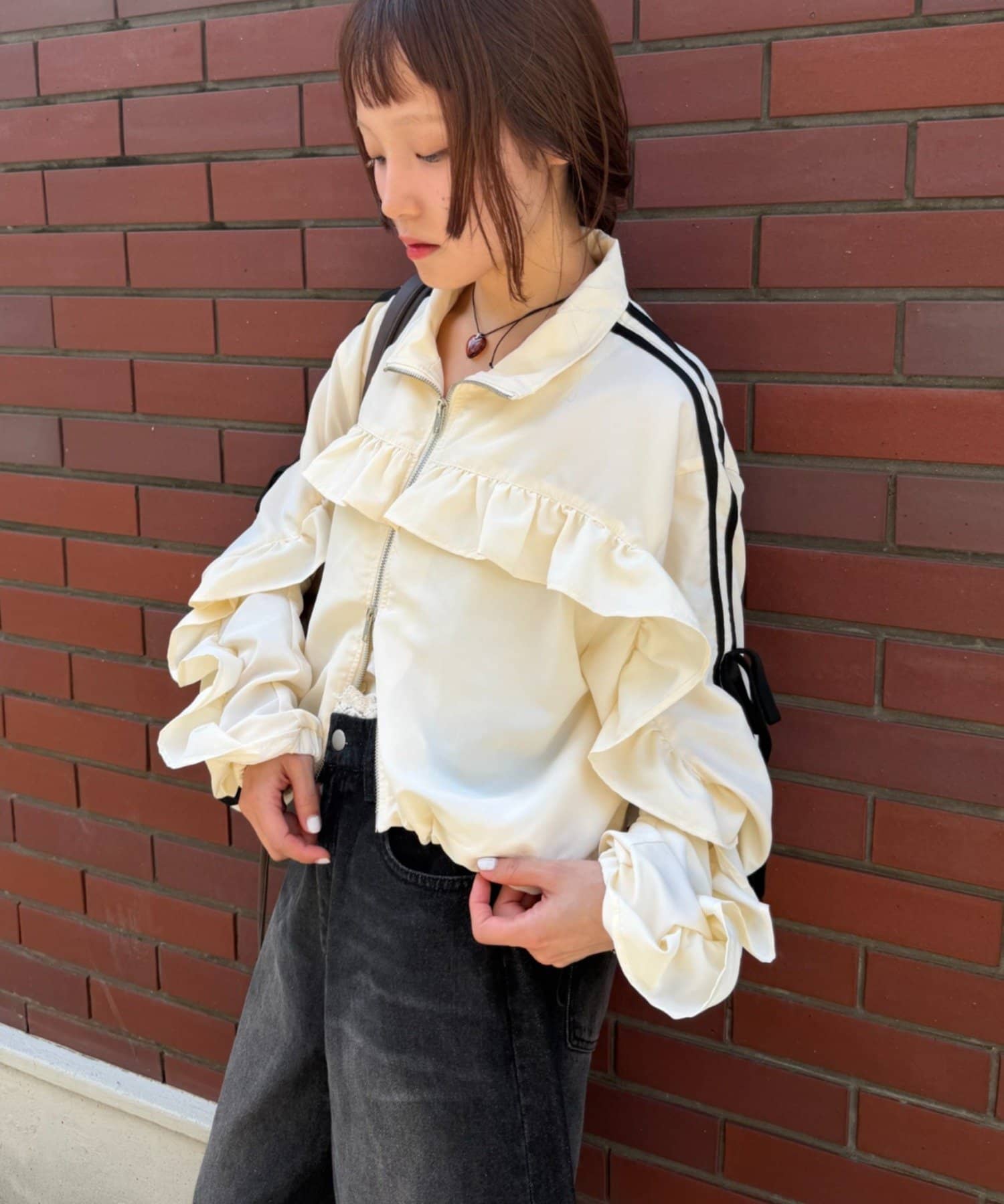 w closet Frill-lined blouson - Image 9