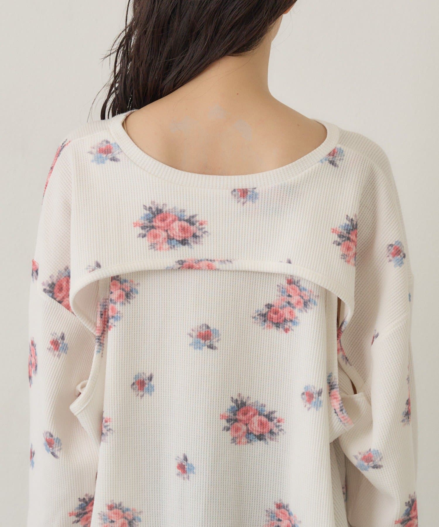 [純色/碎花] Kastane Back Design Waffle Henley Tee - Image 17
