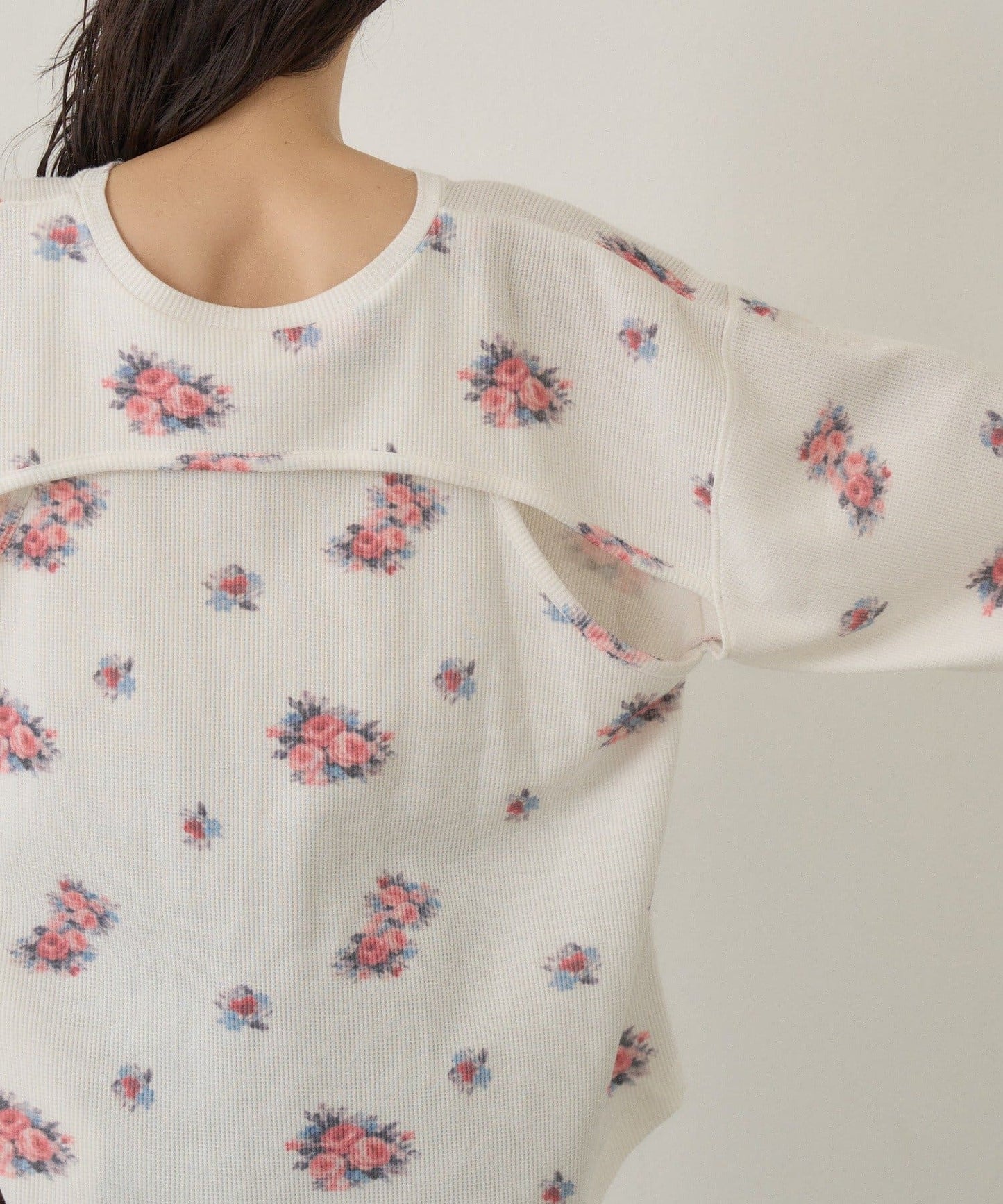 [純色/碎花] Kastane Back Design Waffle Henley Tee - Image 18