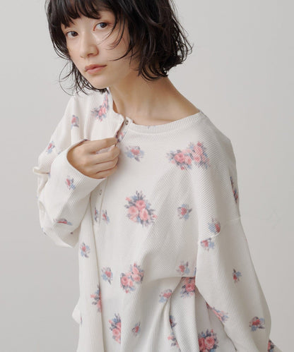 [純色/碎花] Kastane Back Design Waffle Henley Tee - Image 6
