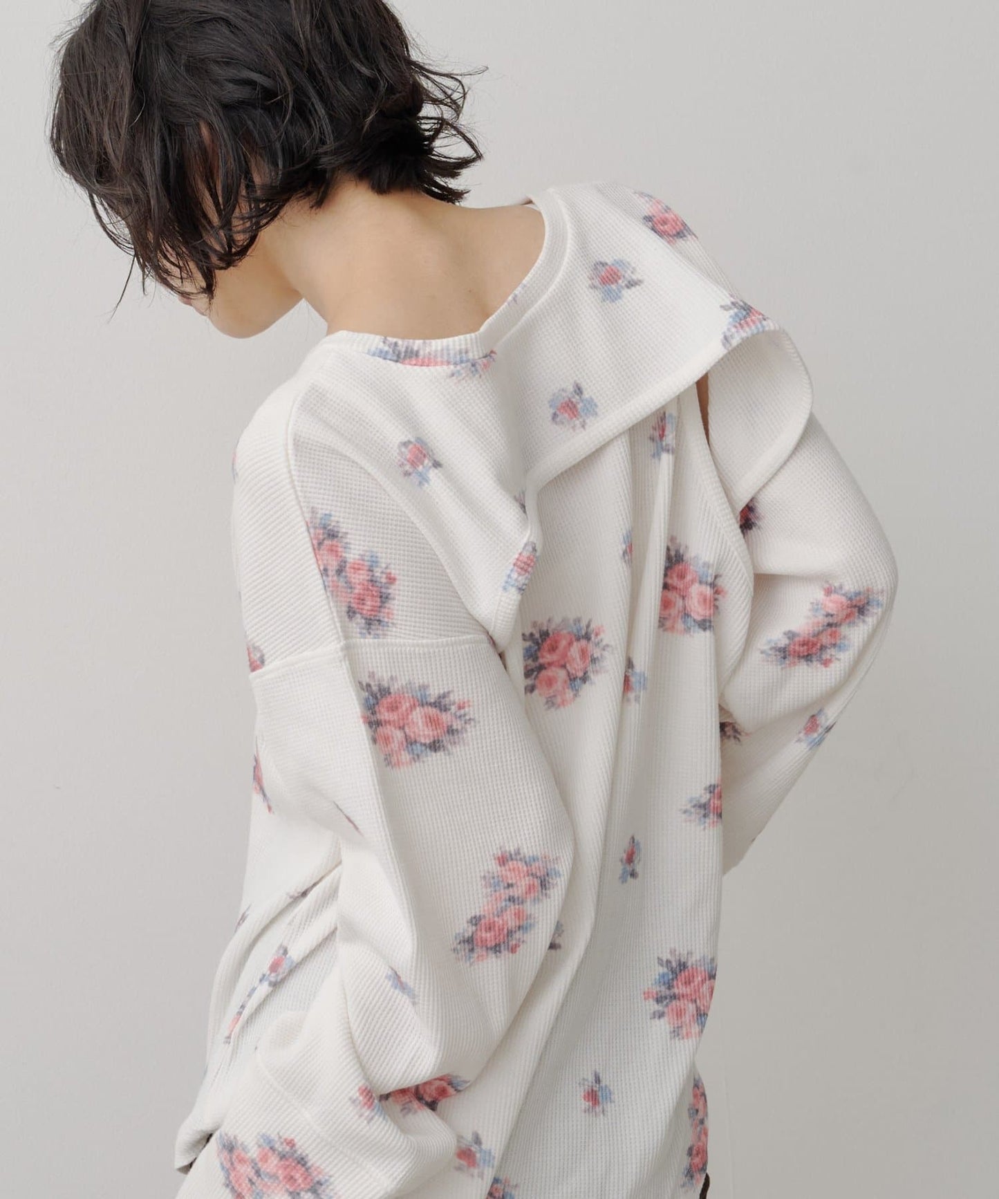[純色/碎花] Kastane Back Design Waffle Henley Tee - Image 7