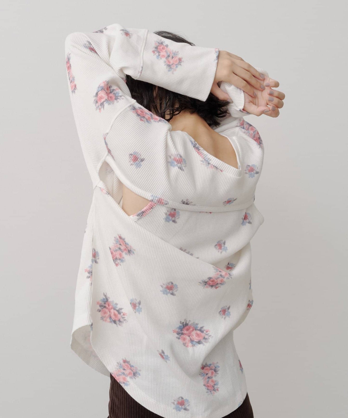 [純色/碎花] Kastane Back Design Waffle Henley Tee - Image 8