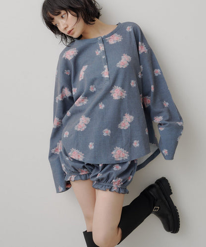 [純色/碎花] Kastane Back Design Waffle Henley Tee - Image 28