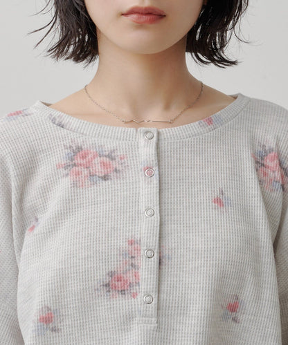 [純色/碎花] Kastane Back Design Waffle Henley Tee - Image 40