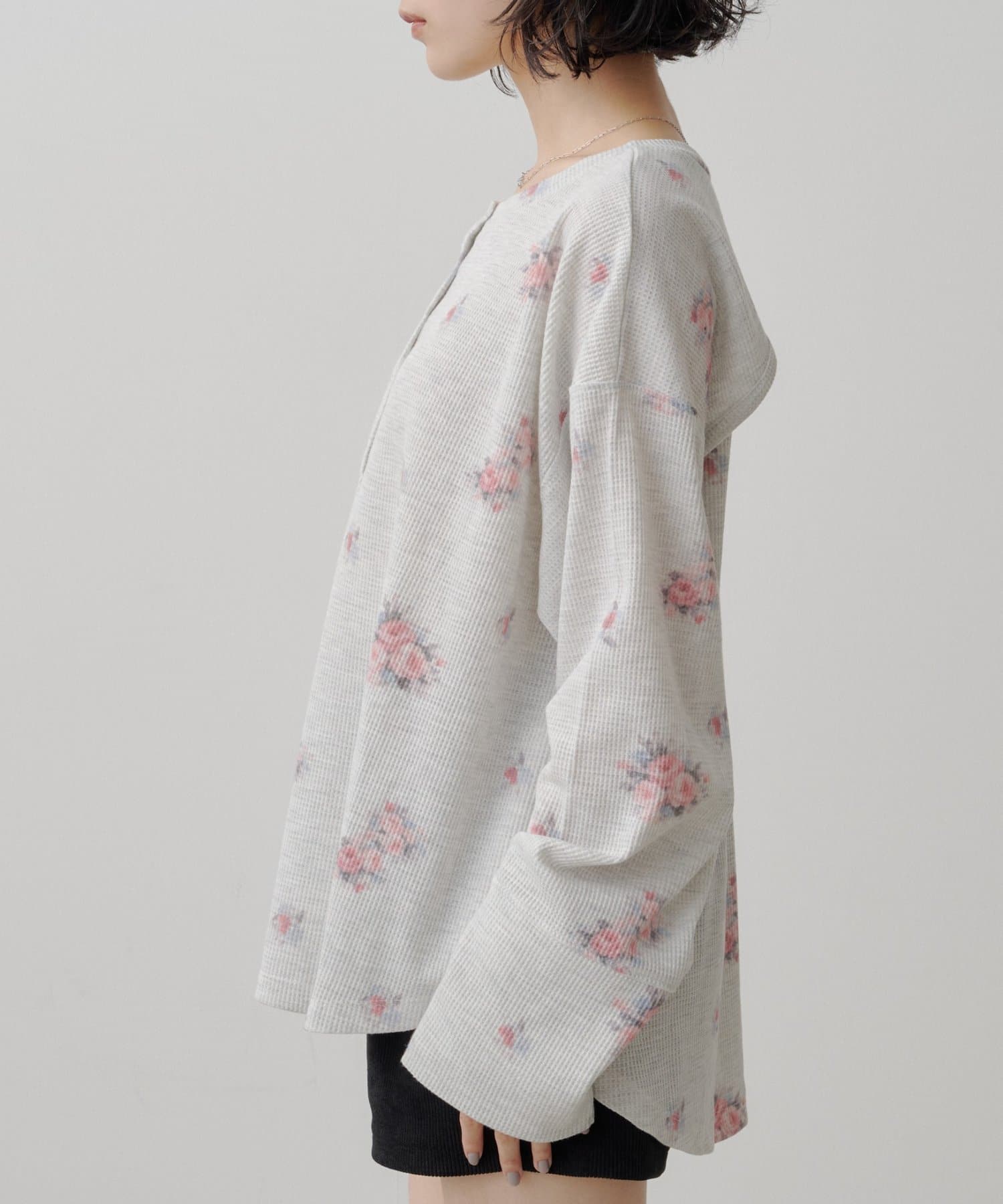 [純色/碎花] Kastane Back Design Waffle Henley Tee - Image 46