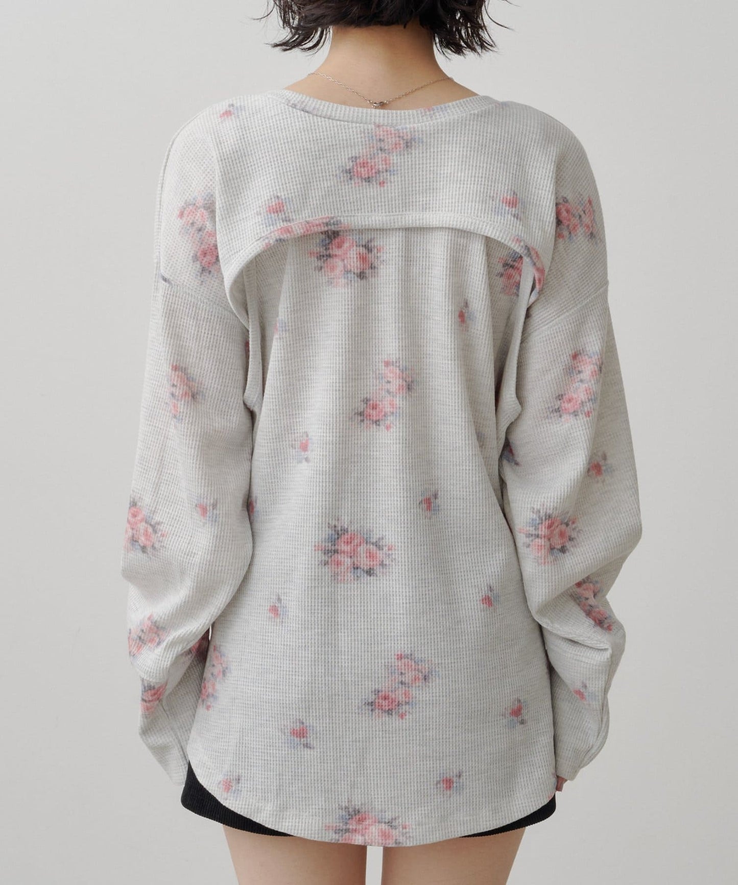 [純色/碎花] Kastane Back Design Waffle Henley Tee - Image 47