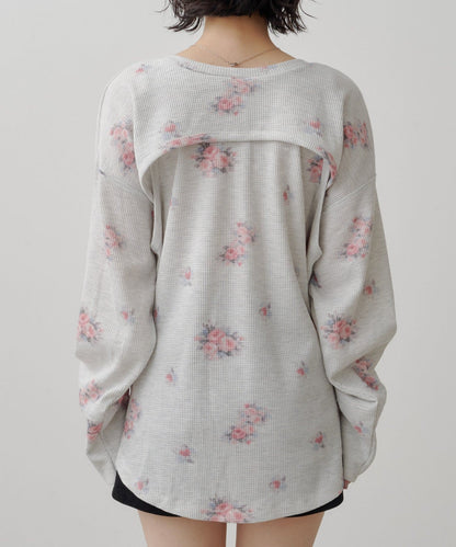 [純色/碎花] Kastane Back Design Waffle Henley Tee - Image 47