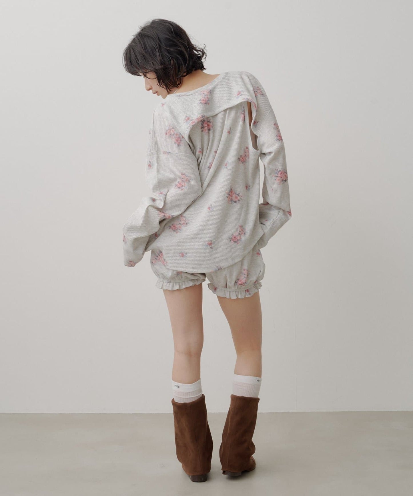 [純色/碎花] Kastane Back Design Waffle Henley Tee - Image 39