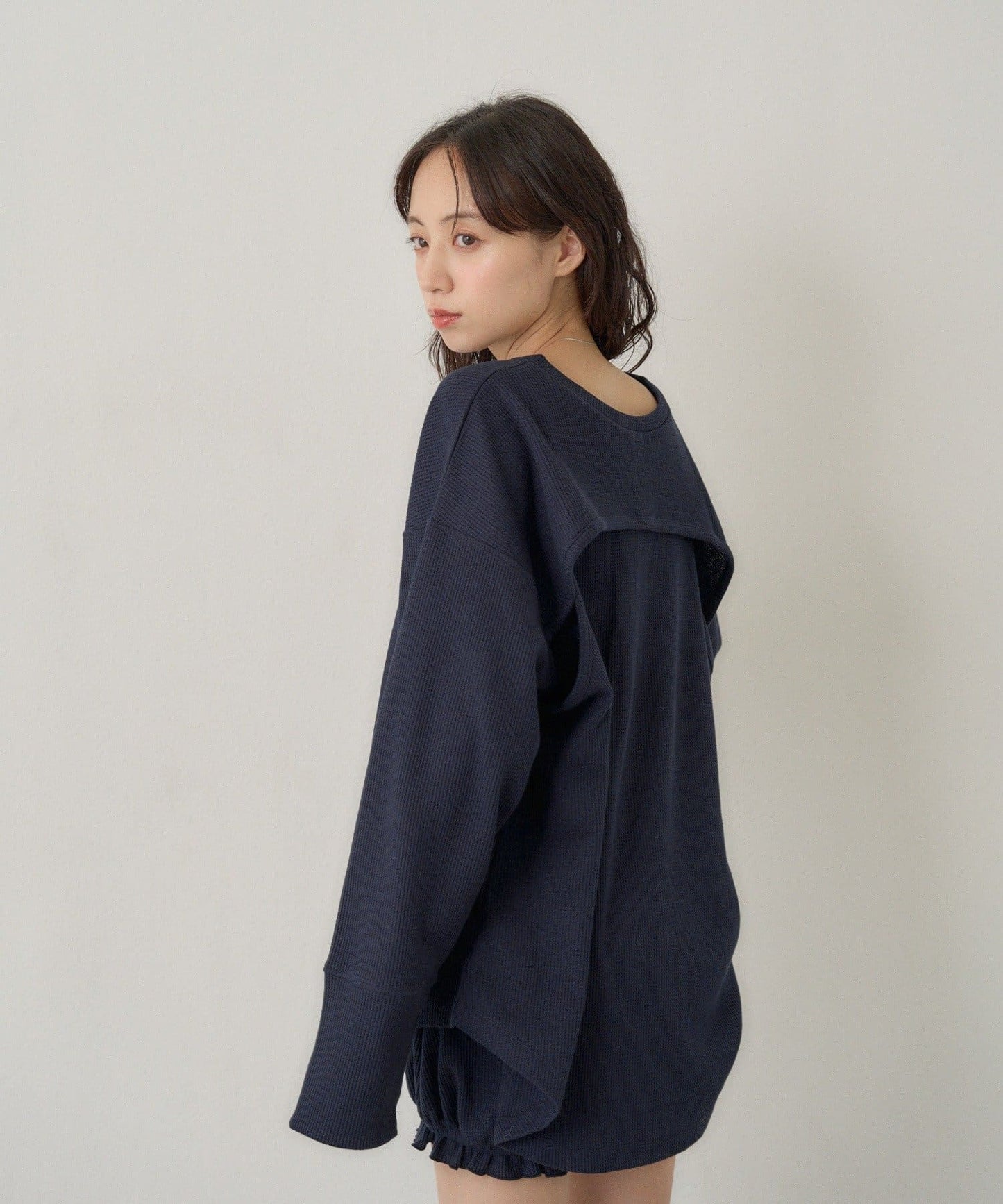 [純色/碎花] Kastane Back Design Waffle Henley Tee - Image 49