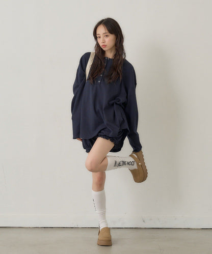 [純色/碎花] Kastane Back Design Waffle Henley Tee - Image 51