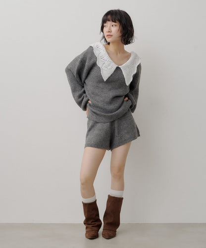 Kastane Lace Collar Knit Cardigan - Image 12