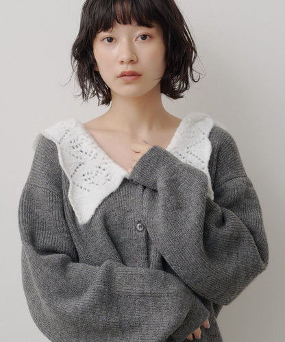 Kastane Lace Collar Knit Cardigan - Image 4