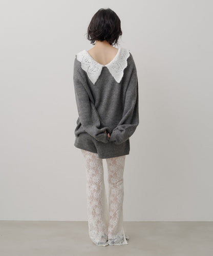 Kastane Lace Collar Knit Cardigan - Image 8
