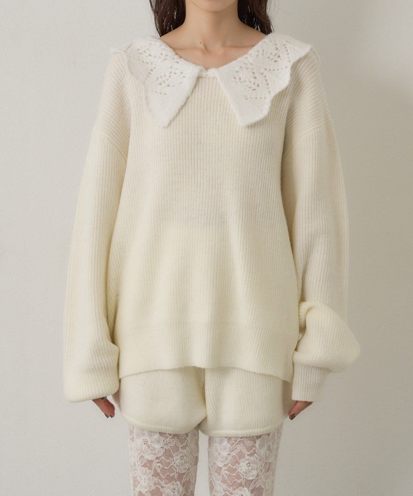 Kastane Lace Collar Knit Cardigan - Image 23