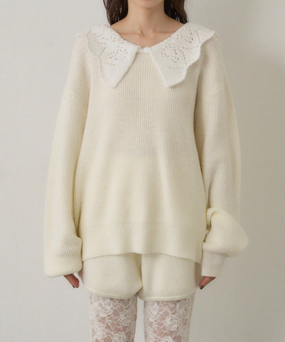 Kastane Lace Collar Knit Cardigan - Image 23