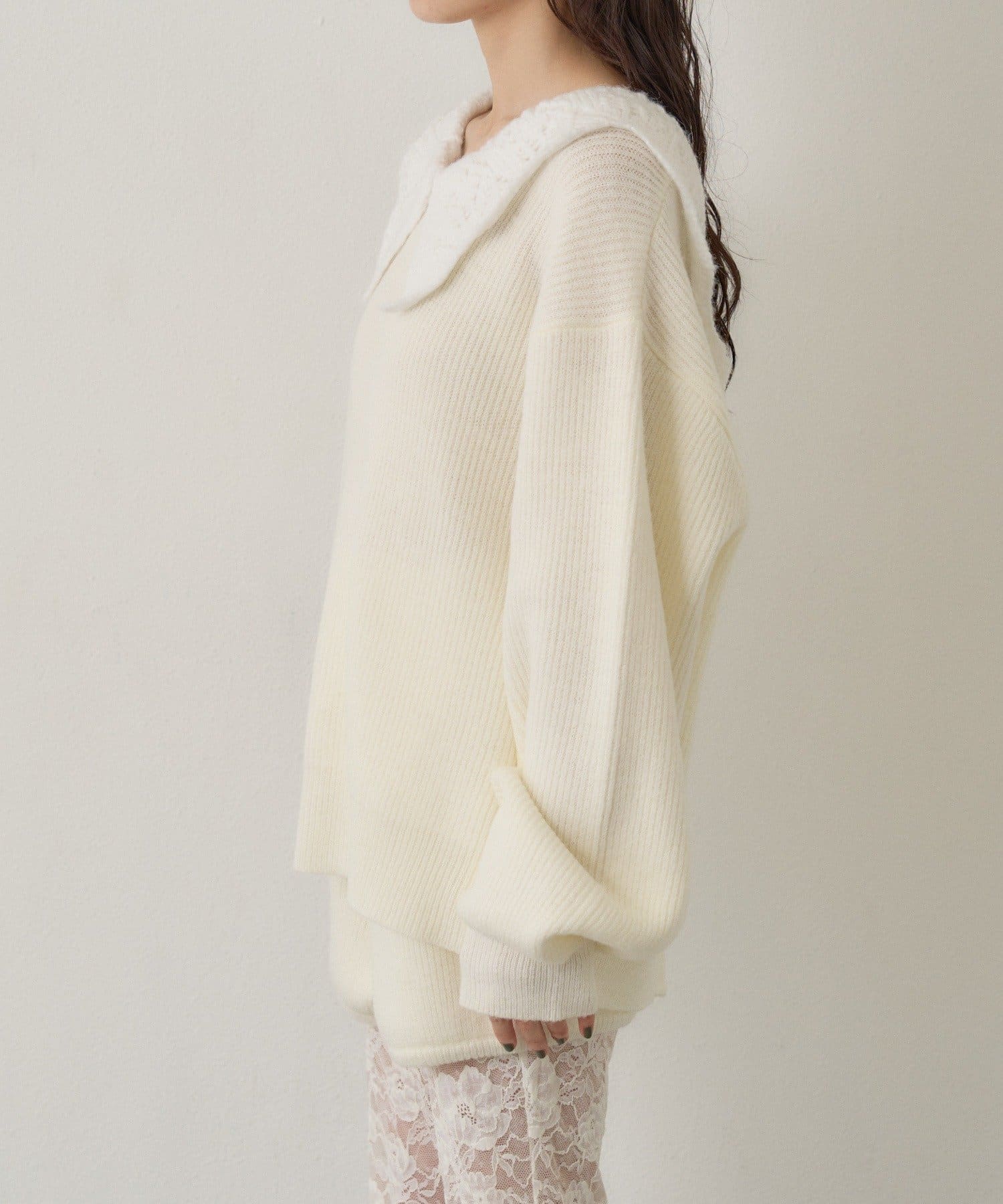 Kastane Lace Collar Knit Cardigan - Image 24
