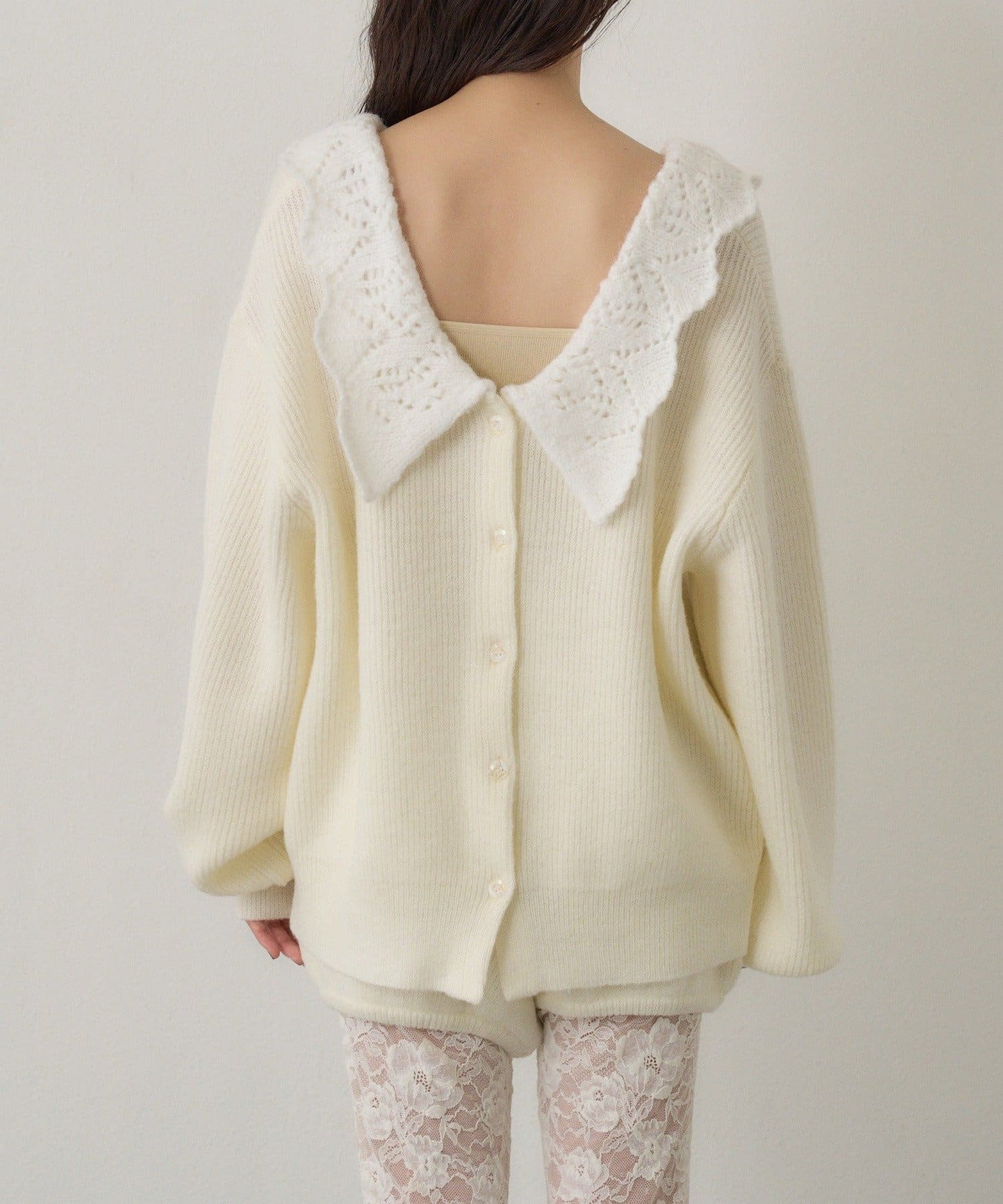 Kastane Lace Collar Knit Cardigan - Image 25