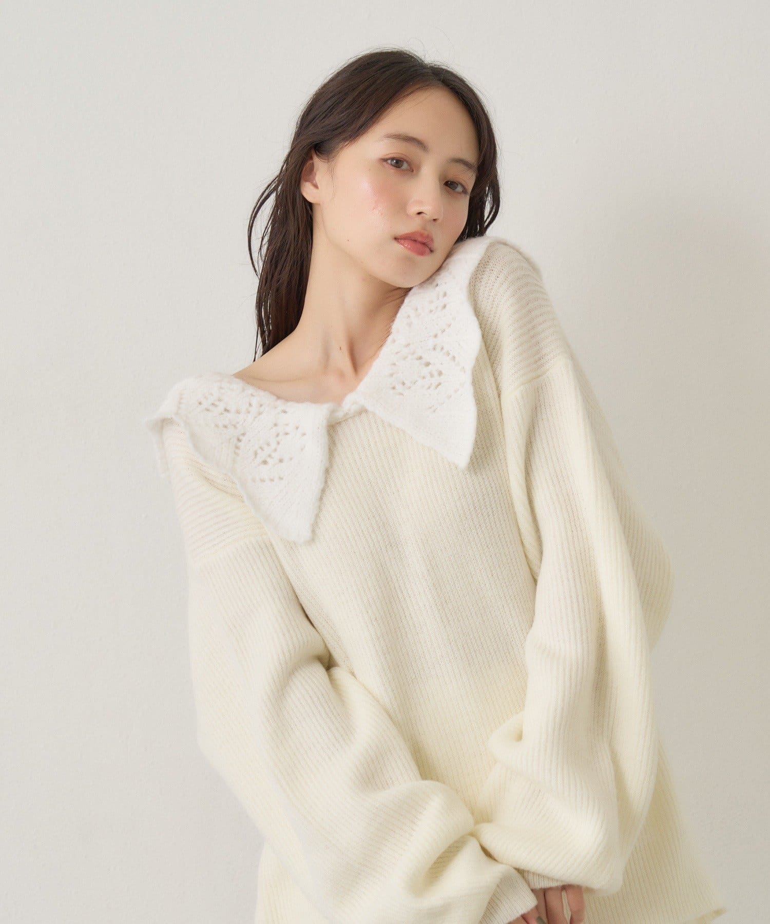 Kastane Lace Collar Knit Cardigan - Image 14