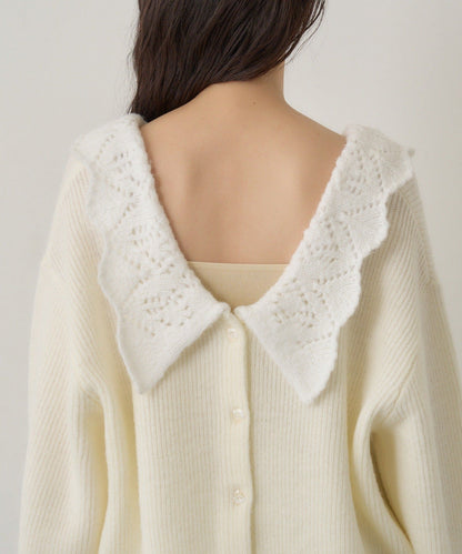 Kastane Lace Collar Knit Cardigan - Image 19
