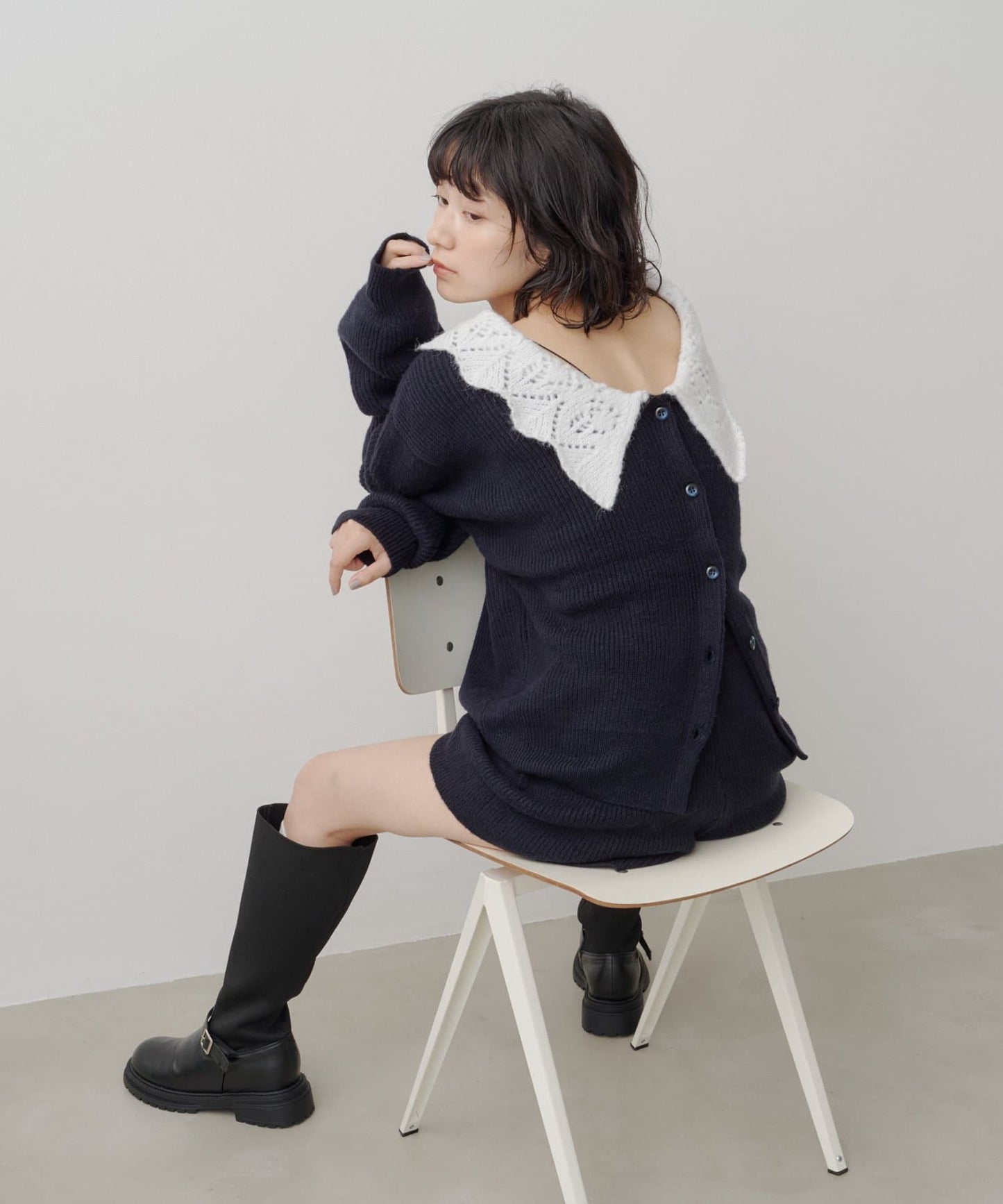Kastane Lace Collar Knit Cardigan - Image 27