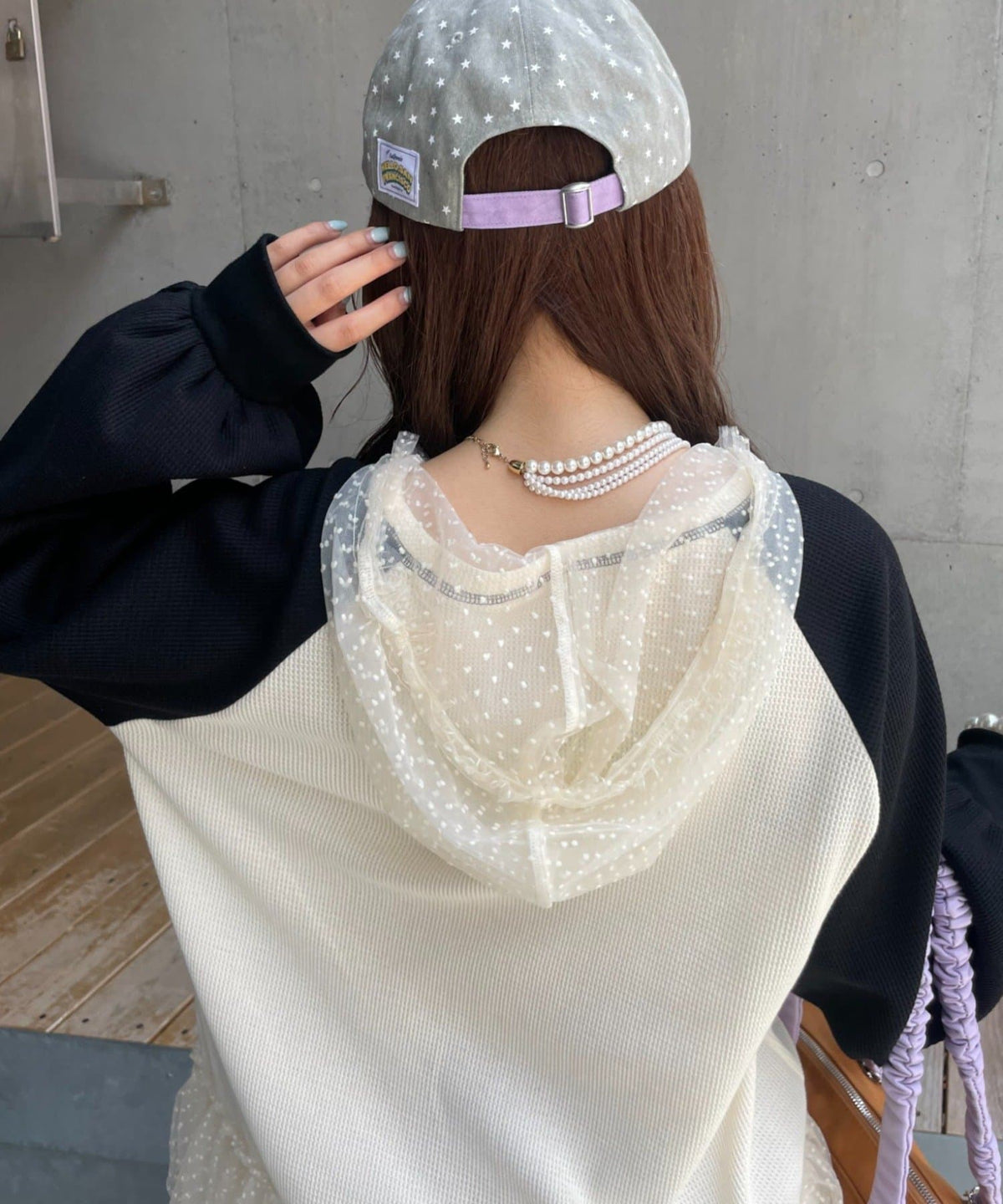 HELLO.SANFRANCISCO Waffle Logo Tulle Hoodie Tunic - Image 12