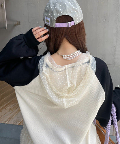 HELLO.SANFRANCISCO Waffle Logo Tulle Hoodie Tunic - Image 12