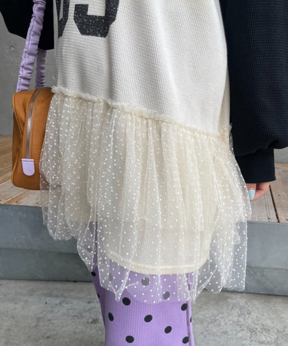 HELLO.SANFRANCISCO Waffle Logo Tulle Hoodie Tunic - Image 14