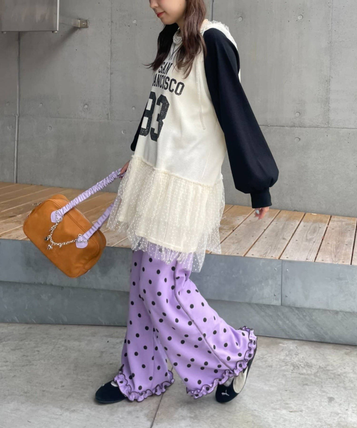 HELLO.SANFRANCISCO Waffle Logo Tulle Hoodie Tunic - Image 10