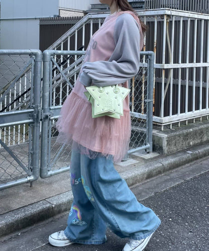 HELLO.SANFRANCISCO Waffle Logo Tulle Hoodie Tunic - Image 21
