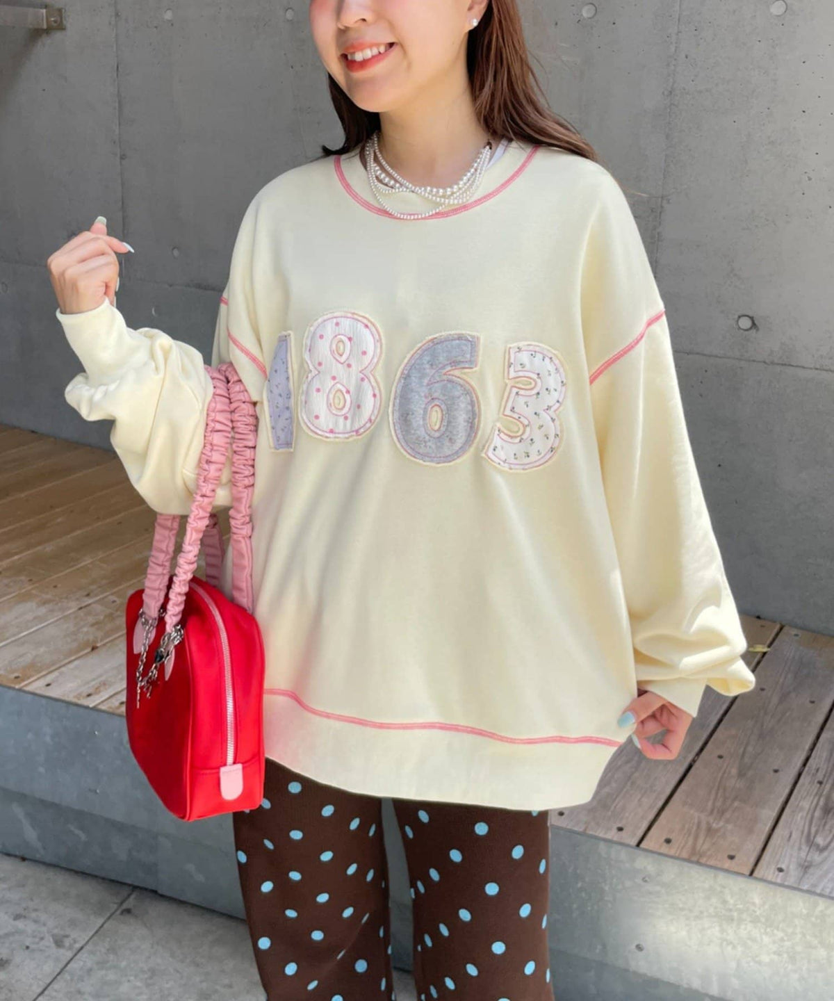 HELLO.SANFRANCISCO Logo patchwork big sweatshirt - Image 5
