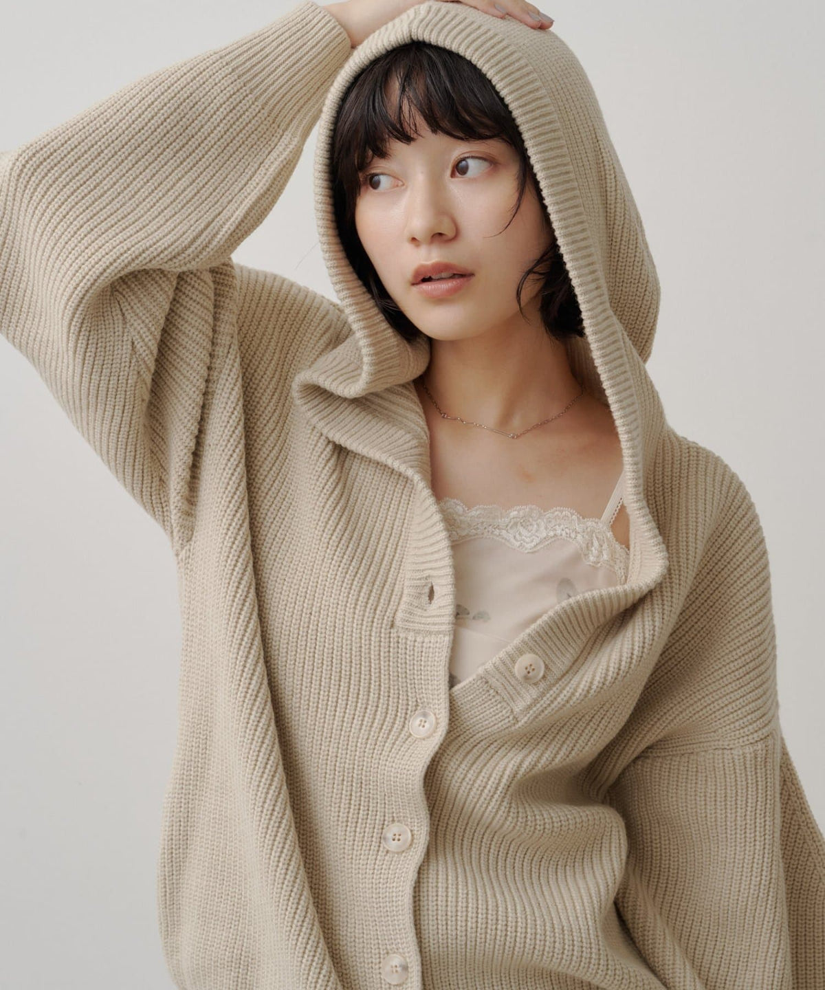 Kastane Voluminous hooded knit cardigan - Image 2