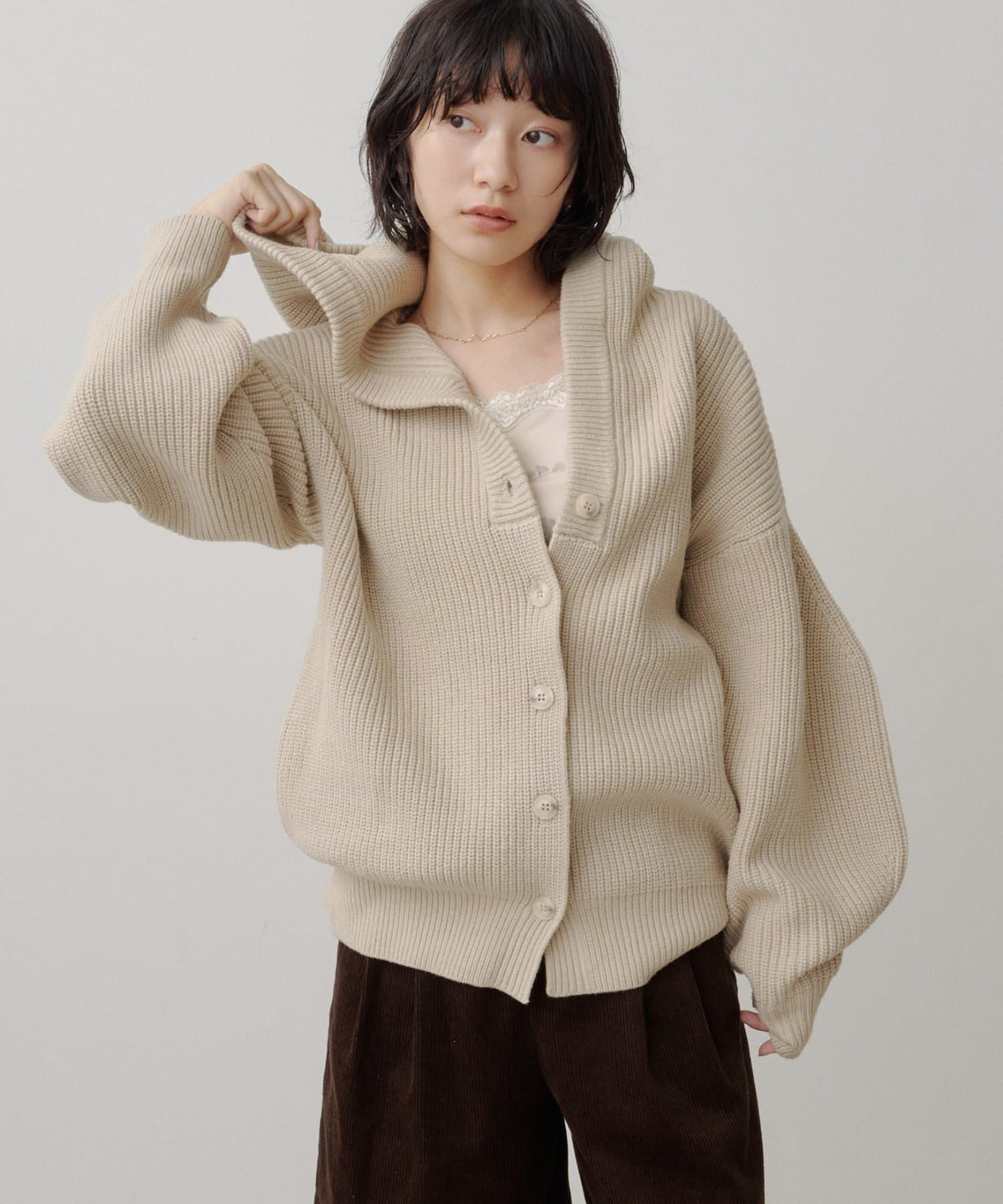 Kastane Voluminous hooded knit cardigan - Image 6