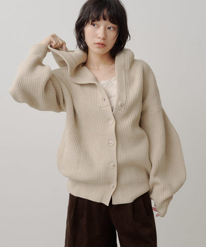 Kastane Voluminous hooded knit cardigan - Image 6