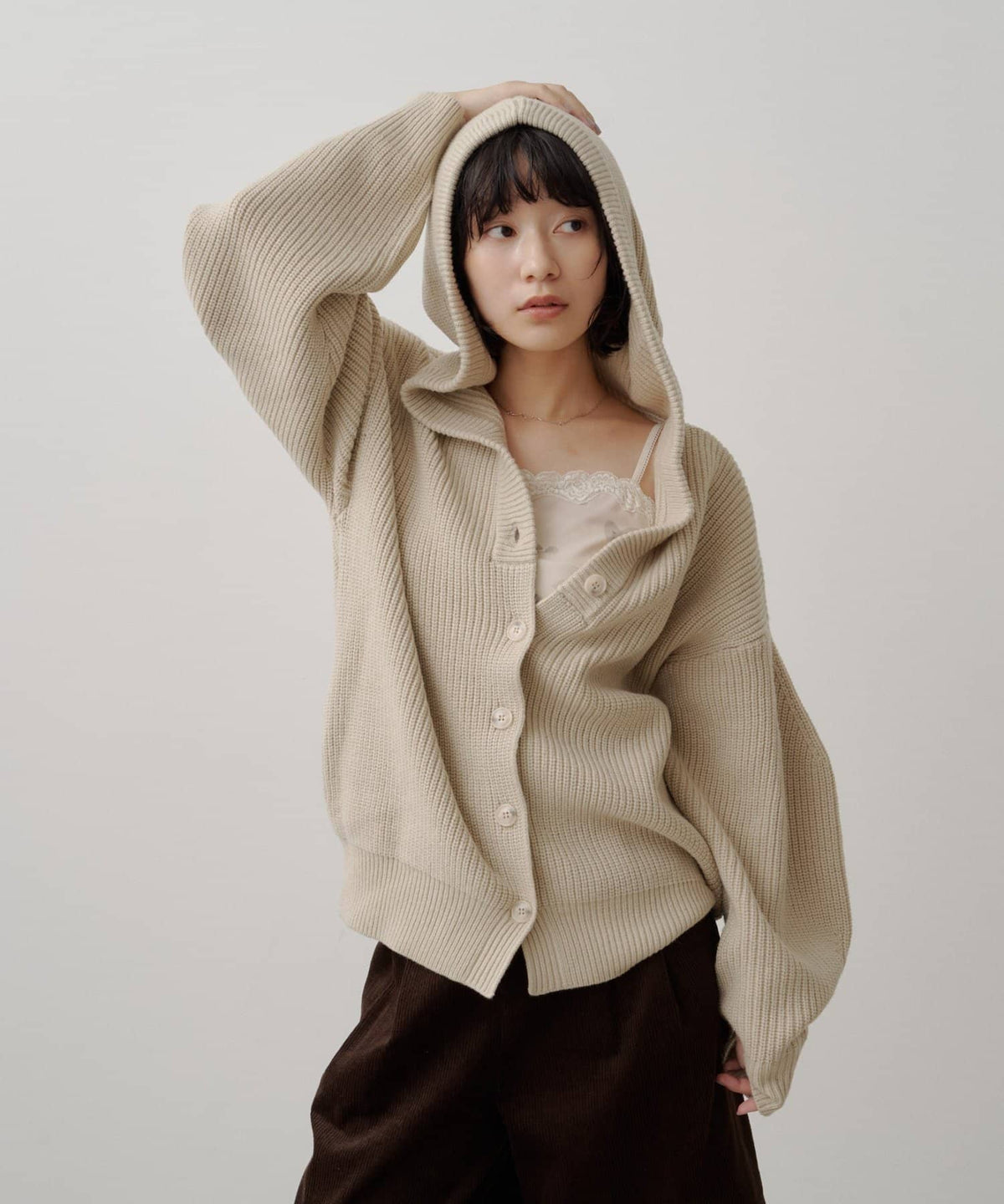 Kastane Voluminous hooded knit cardigan - Image 7