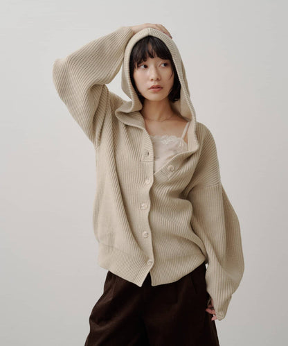 Kastane Voluminous hooded knit cardigan - Image 7