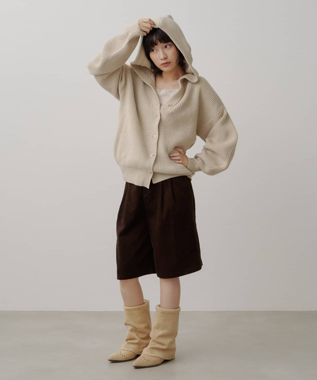 Kastane Voluminous hooded knit cardigan - Image 8