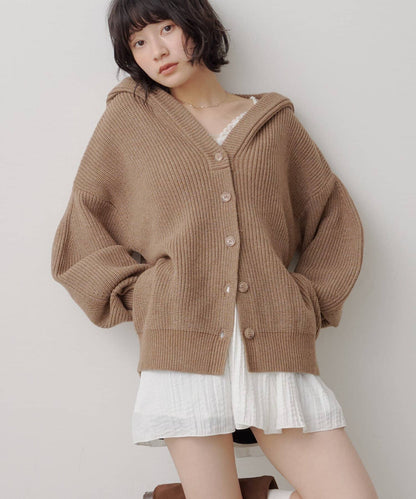 Kastane Voluminous hooded knit cardigan - Image 3