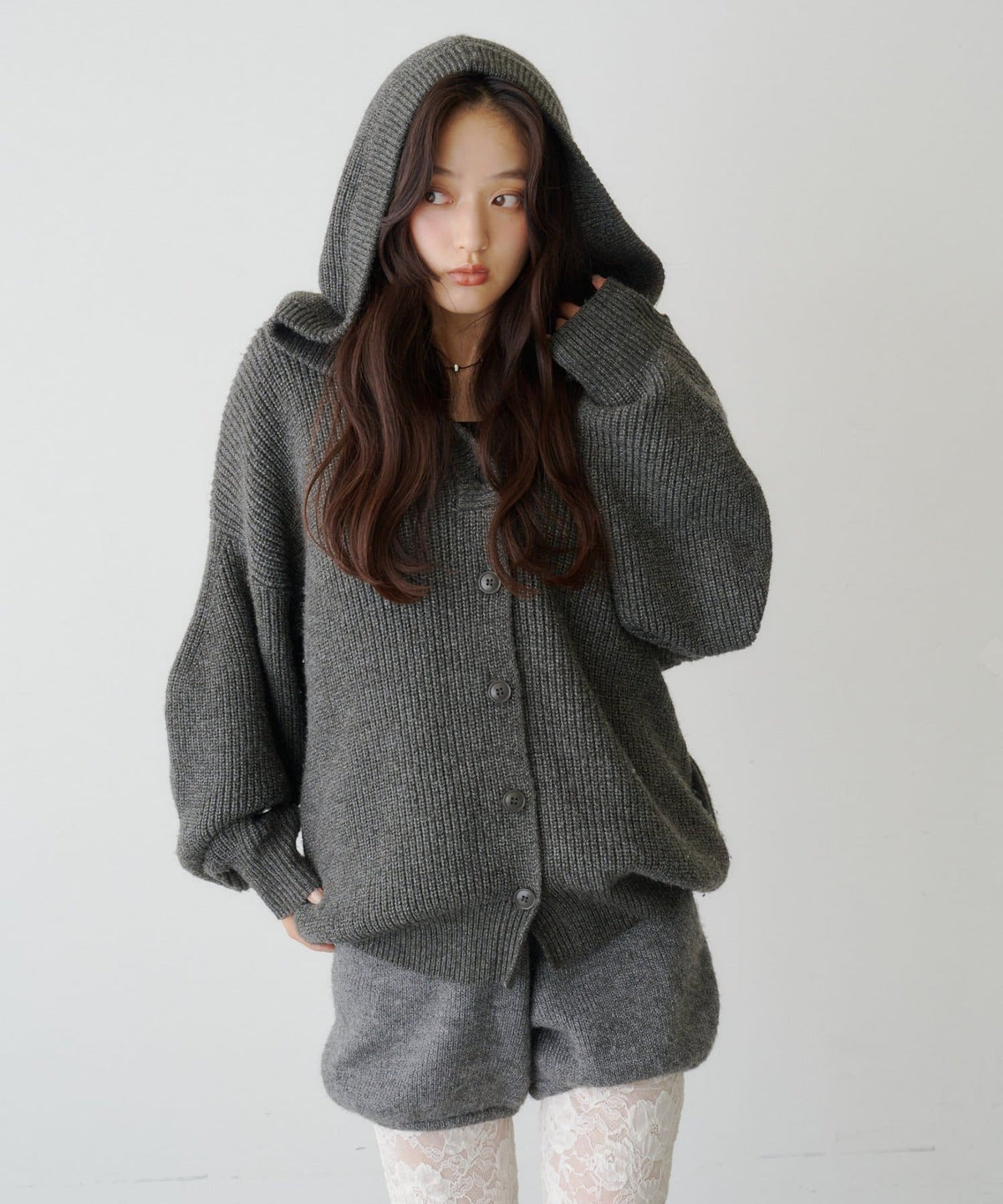 Kastane Voluminous hooded knit cardigan - Image 37