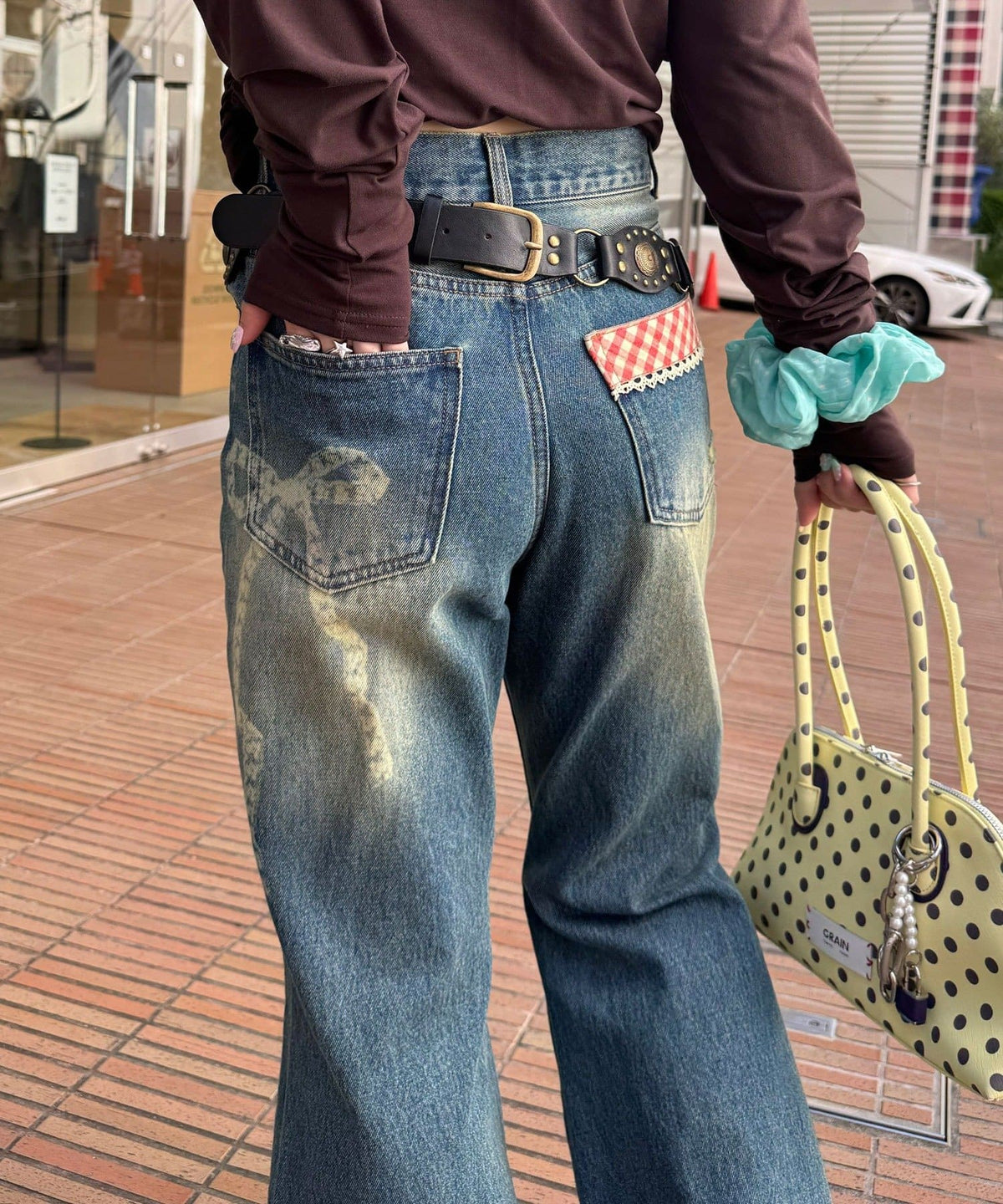 CIAOPANIC Vintage Ribbon print denim 喇叭褲 - Image 10