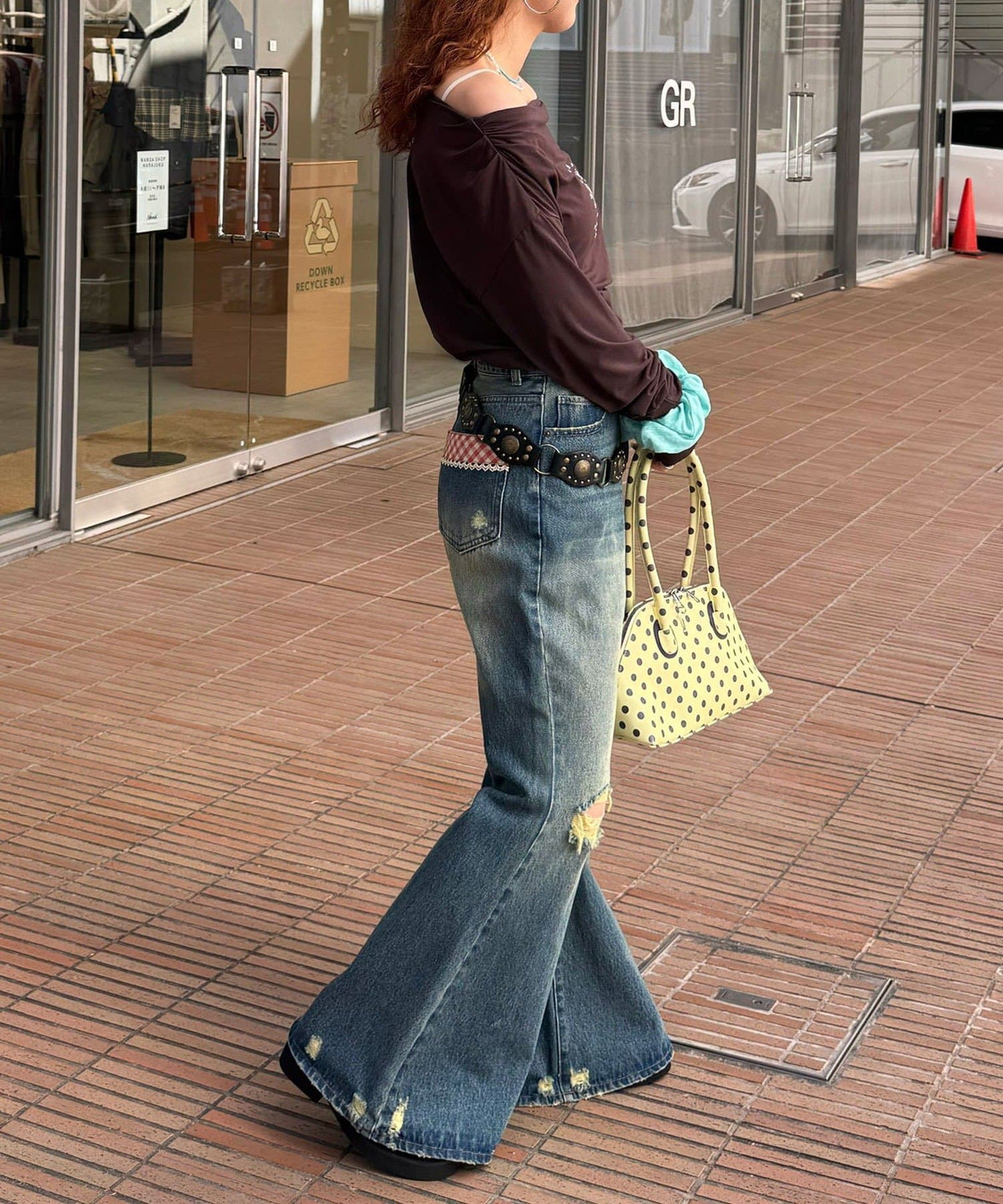 CIAOPANIC Vintage Ribbon print denim 喇叭褲 - Image 15