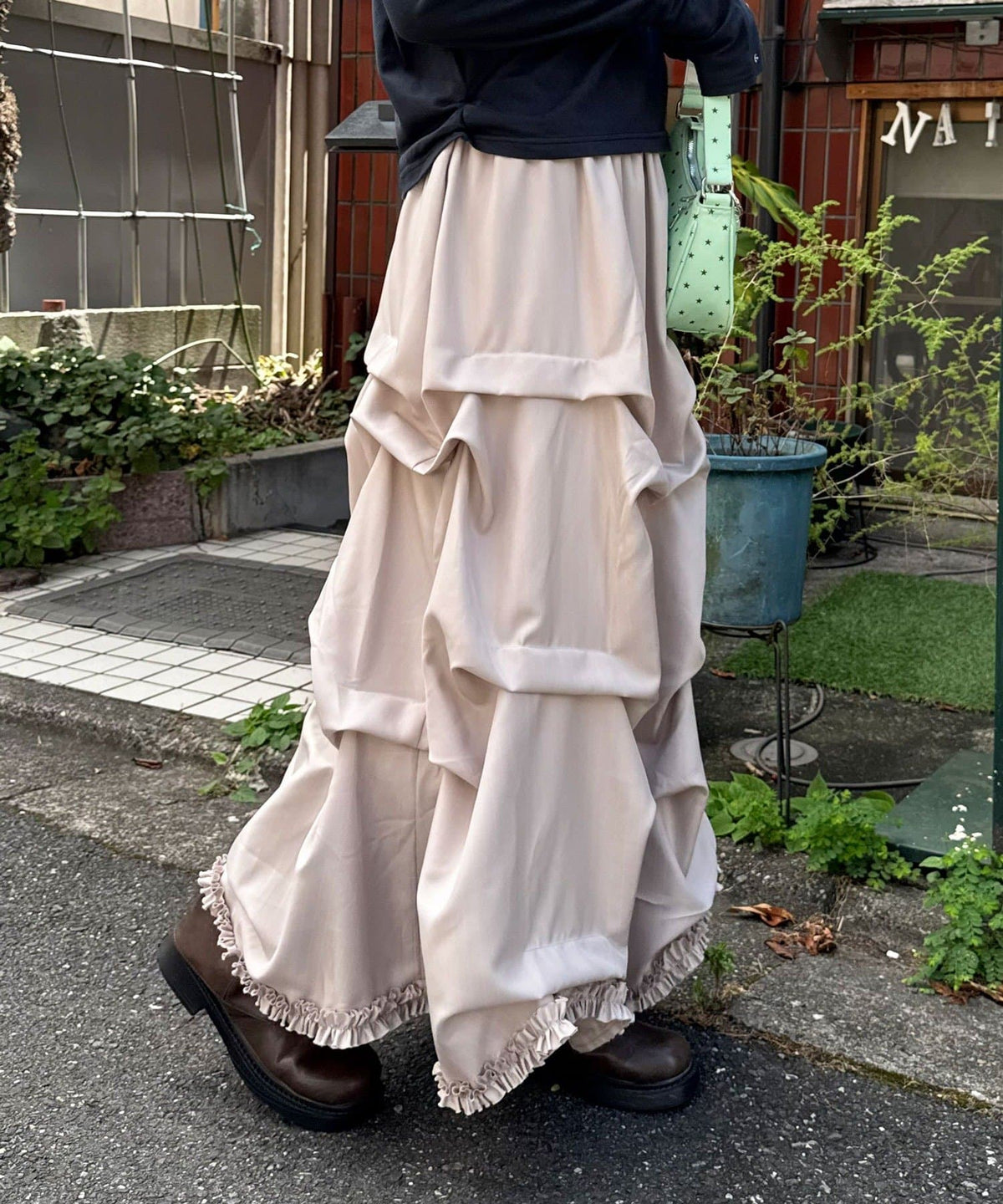 CIAOPANIC 不規則褶褶垂墜荷葉邊裙 - Image 3