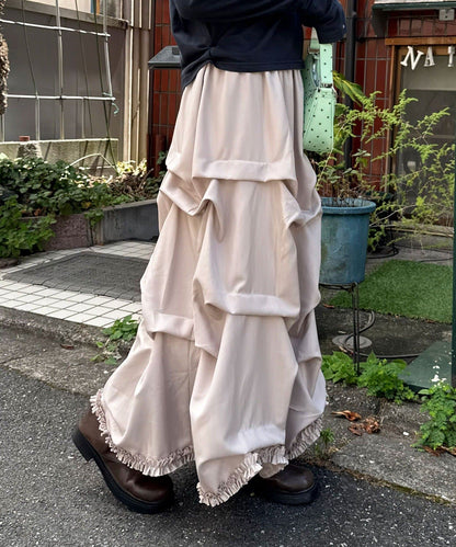 CIAOPANIC 不規則褶褶垂墜荷葉邊裙 - Image 3