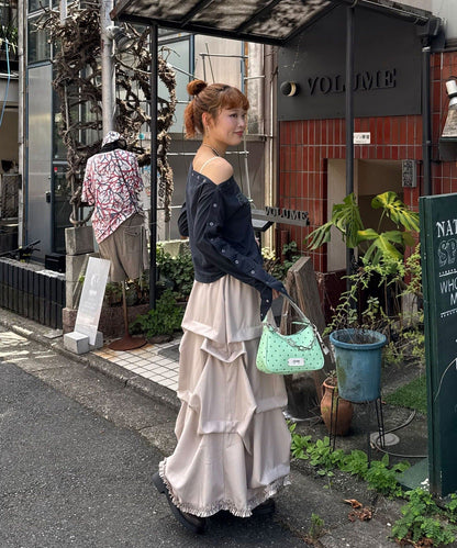 CIAOPANIC 不規則褶褶垂墜荷葉邊裙 - Image 10